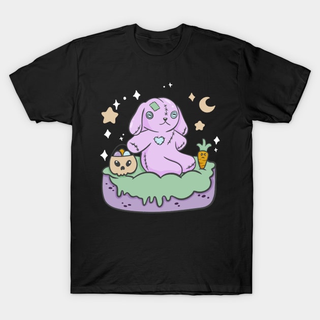 Pastel Goth Kawaii Easter Bunny T-Shirt by Sunburst Designs